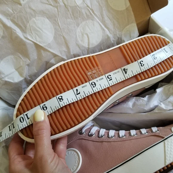 Stella McCartney Cotton Lace Up Sneakers Size 39 White Tan - Picture 10 of 11